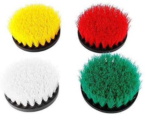 4PCS 4" Drill Brush Set Soft Medium and Stiff Power Scrubbing Brush 1