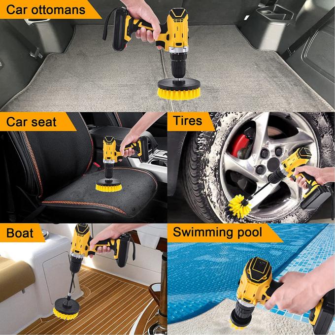 Plate Hole 7.5mm Power Drill Brush Kit Scrubber 0.25 Inch Bearing 1