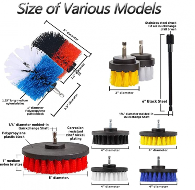 31 Pieces Electric Drill Brushes for Cleaning Household Cleaning Brushes with Scrub Pads &Sponge 1