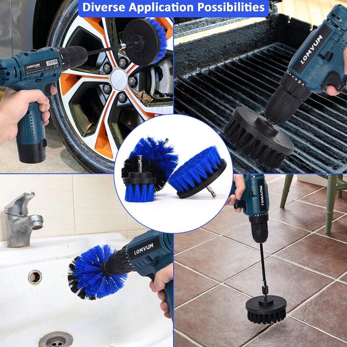 Black & Blue Cleaning Drill brush for carpet tiles rims 1