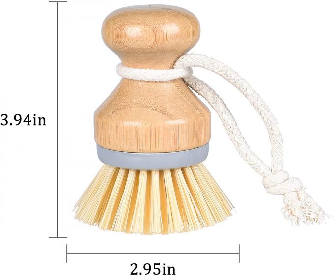 ODM Bamboo Kitchen Scrub Brush Set Fiber Palm Bristles ISO9001 1