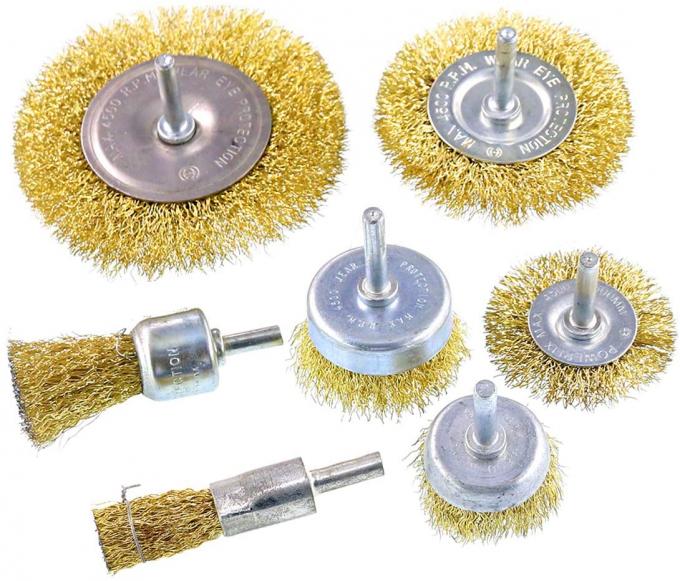 14 Ounces Brass Wire Wheel Brush Set 7pcs Cup Brush Coarse Grit 1