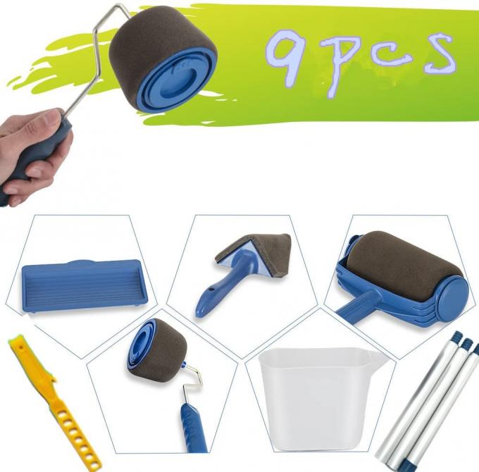 9Pcs 10CM Decorating Paint Runner Pro Roller Set 690g With Sticks 1