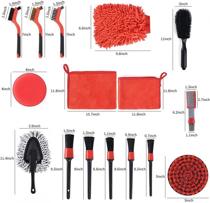 19Pcs Pp Car Detailing Brush Kit For Internal And External Detail 0