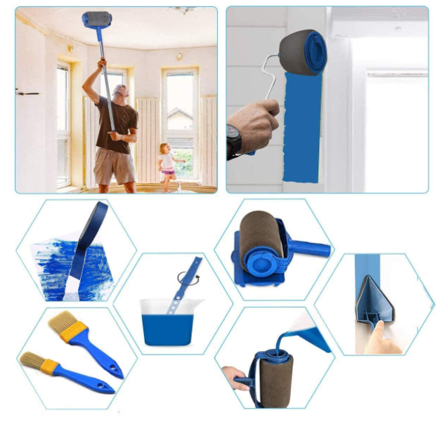 10pcs Paint Roller Set For Painting Wall Door Floor Ceiling Roof 0