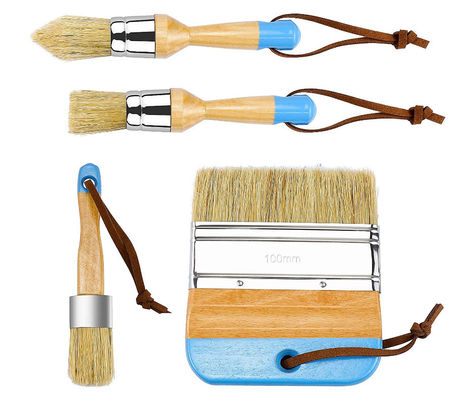 1.5in Chalk And Wax Paint Brushes Set 3pcs Wooden Handle DIY Painting