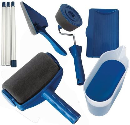 Paint Roller Kit 8 Pcs Multifunctional For Paint Runner Blue