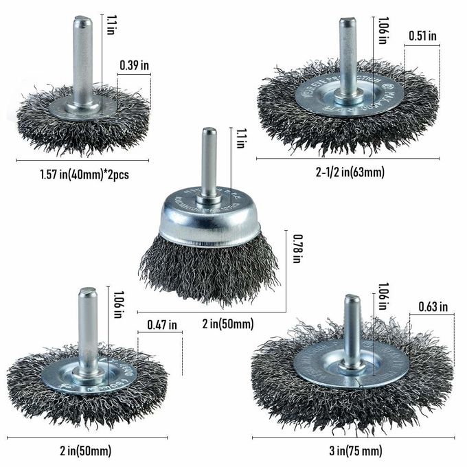 Stripping 2 Inch Wire Wheel Brush 50mm 6mm Rod Knotted Cup 1