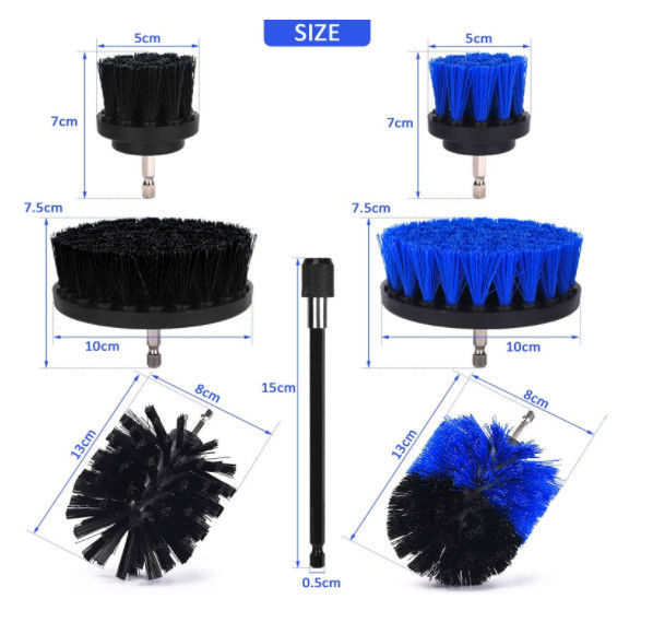 7pcs Nylon Power Drill Brush Attachments 0.35kg For Grout