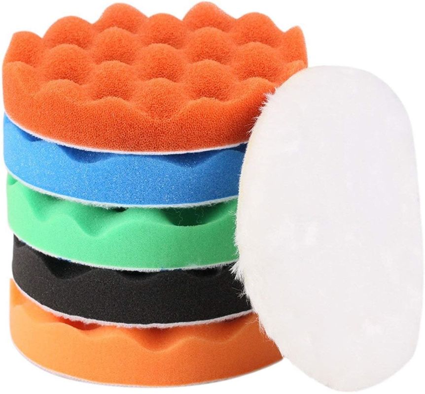 Rosh 6 Inch Polishing 150mm Buffing Waffle Foam Pad Kit Reusable