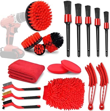 18 Pcs PP Car Cleaning Tools Kit With Car Detailing Brush