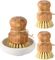 100% Natural Bamboo Scrubbing Brush Wooden Pot Scrubber 48mm Set SGS