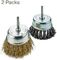 8.5cm Wire Wheel Brush Set 2pcs Knotting Crimping Stainless Steel Cup Brush