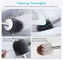 Black Toilet Brush And Holder Stainless Steel With Soft Silicone Bristle