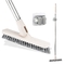 V Shaped Bristles Floor Scrub Brush With Long Handle